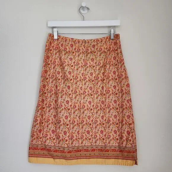 Vintage Faded Glory Floral Paisley Patterned Midi Pencil Skirt M - Picture 9 of 13